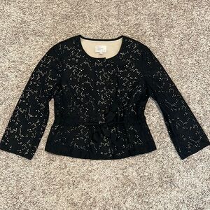 Light lace black jacket with 3/4 sleeves
